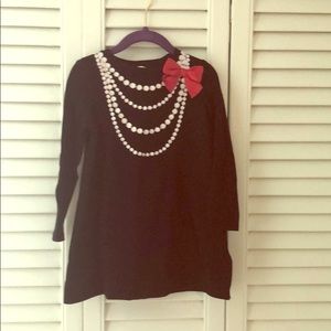 Kids Kate Spade pearl necklace L/S dress